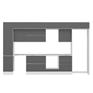 Alvinka 385x240 Cm High Gloss Mutfak Dolabı Beyaz Beyaz Mbb-e80b45s60-2