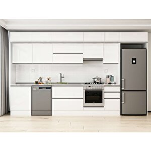 Alvinka 395x240 Cm High Gloss Mdf Mutfak Dolabı Beyaz Beyaz Mb-e90s60s45-1 Beyaz