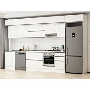 Alvinka 395x240 Cm High Gloss Mdf Mutfak Dolabı Beyaz Beyaz Mb-e90s60s45-1 Beyaz