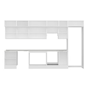 Alvinka 395x240 Cm High Gloss Mdf Mutfak Dolabı Beyaz Beyaz Mb-e90s60s45-1