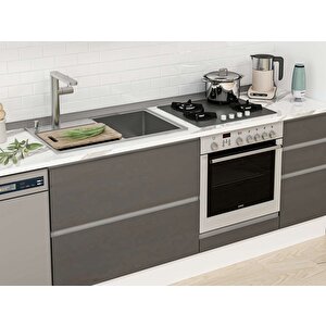 Alvinka 375x240 Cm High Gloss Mutfak Dolabı Beyaz Antrasıt Mb-e90s45s40-3 Antrasit