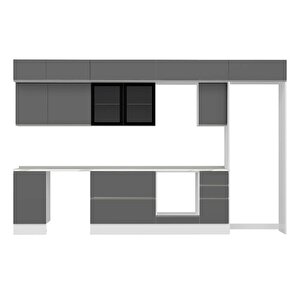 Alvinka 375x240 Cm High Gloss Mutfak Dolabı Beyaz Antrasıt Mb-e90s45s40-3