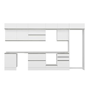 Alvinka 410x240 Cm High Gloss Mutfak Dolabı Beyaz Antrasıt Mb-e90s60s60-2