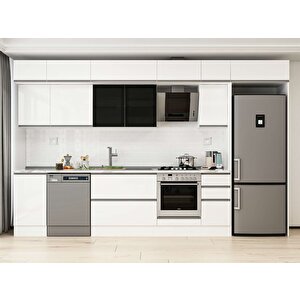 Alvinka 375x240 Cm High Gloss Mutfak Dolabı Beyaz Beyaz Mb-e90s45s40-3 Beyaz
