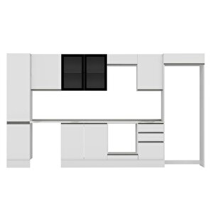 Alvinka 375x222 Cm High Gloss Mutfak Dolabı Beyaz Beyaz Mbb-e80b45s50-3