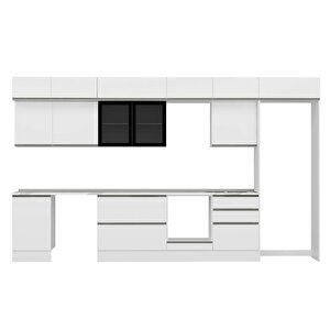 Alvinka 400x240 Cm High Gloss Mutfak Dolabı Beyaz Antrasıt Mb-e90s50s60-3