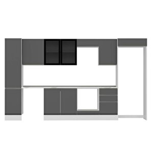 Alvinka 375x222 Cm High Gloss Mutfak Dolabı Beyaz Antrasıt Mbb-e80b45s50-3