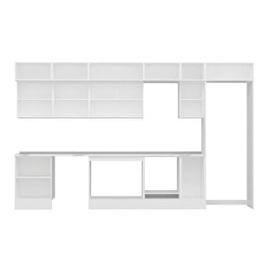 Alvinka 390x240 Cm High Gloss Mdf Mutfak Dolabı Beyaz Antrasıt Mb-e90s60s40-2