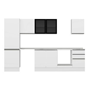 Alvinka 310x210 Cm High Gloss Mdf Mutfak Dolabı Beyaz Beyaz M-e80s60s50-3