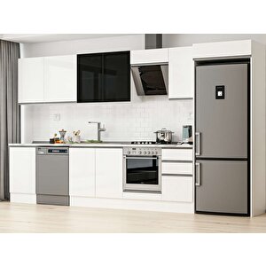 Alvinka 375x222 Cm High Gloss Mutfak Dolabı Beyaz Beyaz Mb-e80s50s45-3 Beyaz