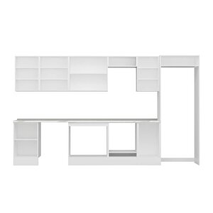 Alvinka 375x222 Cm High Gloss Mutfak Dolabı Beyaz Beyaz Mb-e80s50s45-3