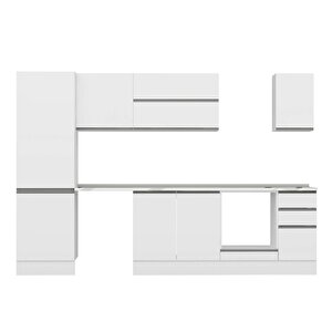 Alvinka 310x210 Cm High Gloss Mutfak Dolabı Beyaz Beyaz M-e90s60s40-2