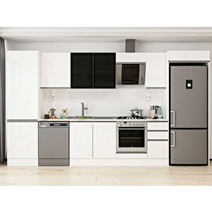 Alvinka 390x222 Cm High Gloss Mutfak Dolabı Beyaz Beyaz Mbb-e90b60s40-3 Beyaz