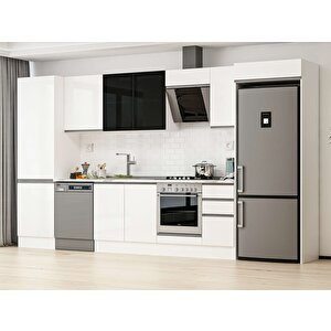Alvinka 390x222 Cm High Gloss Mutfak Dolabı Beyaz Beyaz Mbb-e90b60s40-3 Beyaz