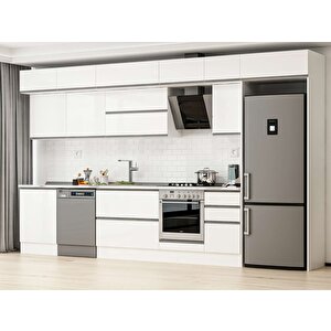 Alvinka 395x240 Cm High Gloss Mutfak Dolabı Beyaz Beyaz Mb-e90s60s45-2 Beyaz