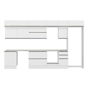 Alvinka 395x240 Cm High Gloss Mutfak Dolabı Beyaz Beyaz Mb-e90s60s45-2