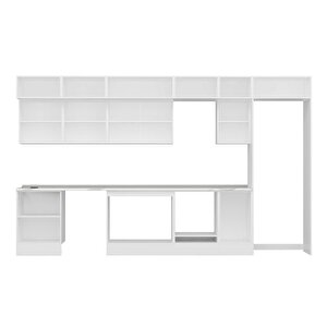 Alvinka 395x240 Cm High Gloss Mutfak Dolabı Beyaz Beyaz Mb-e90s60s45-2