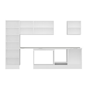 Alvinka 330x210 Cm High Gloss Mutfak Dolabı Beyaz Antrasıt Mb-e90b60s60-3