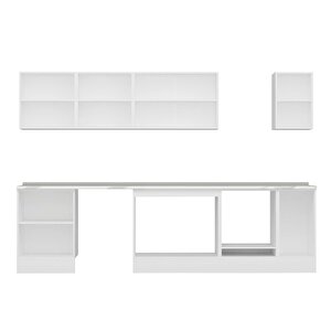Alvinka 310x210 Cm High Gloss Mutfak Dolabı Beyaz Antrasıt M-e90s60s40-2