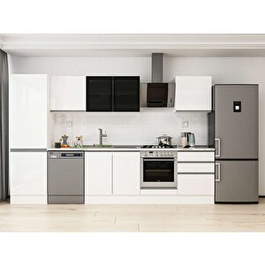 Alvinka 330x210 Cm High Gloss Mutfak Dolabı Beyaz Beyaz Mb-e90b60s60-3 Beyaz