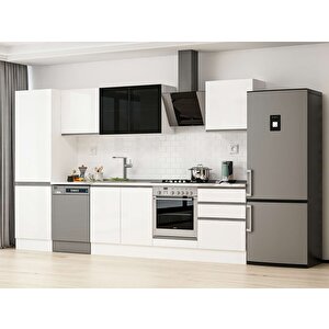 Alvinka 330x210 Cm High Gloss Mutfak Dolabı Beyaz Beyaz Mb-e90b60s60-3 Beyaz