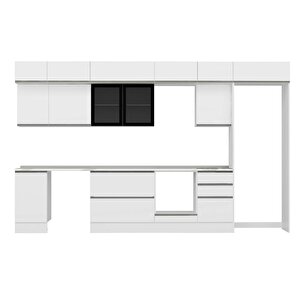Alvinka 375x240 Cm High Gloss Mdf Mutfak Dolabı Beyaz Beyaz Mb-e80s45s50-3