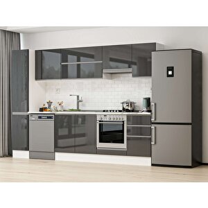 Alvinka 295x210 Cm High Gloss Mutfak Dolabı Beyaz Antrasıt Mb-e90b40s45-1 Antrasit