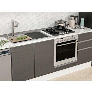 Alvinka 295x210 Cm High Gloss Mutfak Dolabı Beyaz Antrasıt Mb-e90b40s45-1 Antrasit