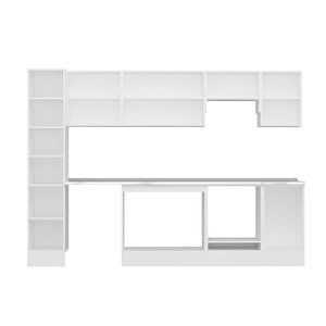 Alvinka 295x210 Cm High Gloss Mutfak Dolabı Beyaz Antrasıt Mb-e90b40s45-1