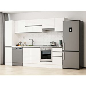 Alvinka 295x210 Cm High Gloss Mutfak Dolabı Beyaz Beyaz Mb-e90b40s45-1 Beyaz