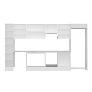 Alvinka 380x222 Cm High Gloss Mutfak Dolabı Beyaz Antrasıt Mbb-e80b40s60-1