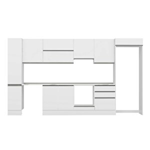Alvinka 380x222 Cm High Gloss Mutfak Dolabı Beyaz Antrasıt Mbb-e80b40s60-1