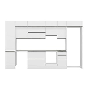 Alvinka 385x240 Cm High Gloss Mutfak Dolabı Beyaz Beyaz Mbb-e90b50s45-1