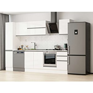 Alvinka 295x210 Cm High Gloss Mutfak Dolabı Beyaz Beyaz Mb-e90b40s45-2 Beyaz