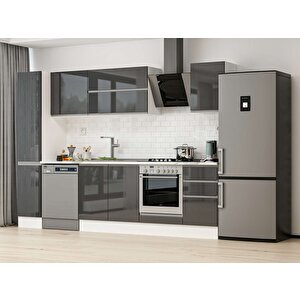Alvinka 295x210 Cm High Gloss Mutfak Dolabı Beyaz Antrasıt Mb-e90b40s45-2 Antrasit