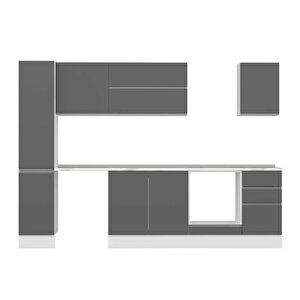 Alvinka 295x210 Cm High Gloss Mutfak Dolabı Beyaz Antrasıt Mb-e90b40s45-2