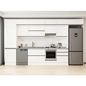Alvinka 410x240 Cm High Gloss Mdf Mutfak Dolabı Beyaz Beyaz Mbb-e90b60s60-1 Beyaz