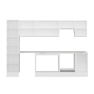 Alvinka 300x210 Cm High Gloss Mdf Mutfak Dolabı Beyaz Antrasıt Mb-e90b45s45-1