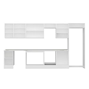 Alvinka 385x222 Cm High Gloss Mdf Mutfak Dolabı Beyaz Antrasıt Mb-e80s45s60-2