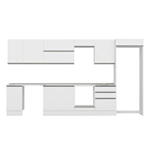 Alvinka 385x222 Cm High Gloss Mdf Mutfak Dolabı Beyaz Antrasıt Mb-e80s45s60-2