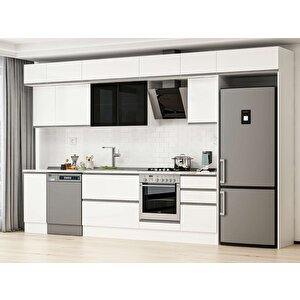 370x240 Cm High Gloss Mutfak Dolabı Beyaz Beyaz Mb-e80s40s50-3 Beyaz
