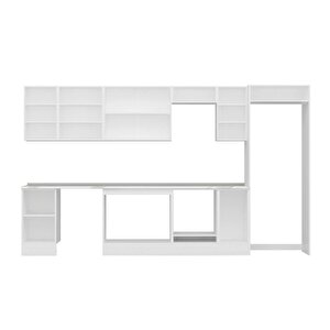 Alvinka 375x222 Cm High Gloss Mdf Mutfak Dolabı Beyaz Beyaz Mb-e90s45s40-2