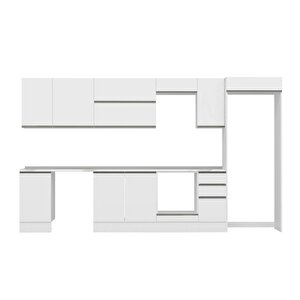Alvinka 375x222 Cm High Gloss Mdf Mutfak Dolabı Beyaz Beyaz Mb-e90s45s40-2