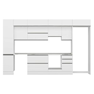 Alvinka 370x240 Cm High Gloss Mutfak Dolabı Beyaz Beyaz Mbb-e80b45s45-1
