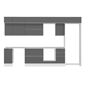 Alvinka 365x240 Cm High Gloss Mutfak Dolabı Beyaz Antrasıt Mb-e80s40s45-2