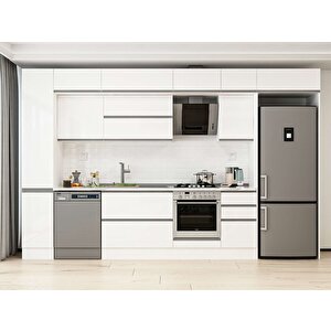 Alvinka 365x240 Cm High Gloss Mutfak Dolabı Beyaz Beyaz Mbb-e80b40s45-2 Beyaz