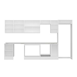 Alvinka 370x222 Cm High Gloss Mutfak Dolabı Beyaz Antrasıt Mb-e80s50s40-3