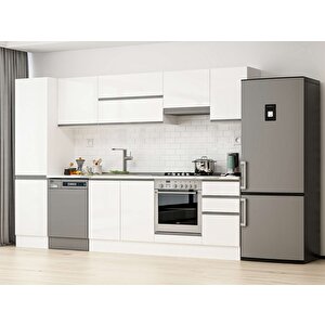 Alvinka 305x210 Cm High Gloss Mutfak Dolabı Beyaz Beyaz Mb-e90b50s45-1 Beyaz