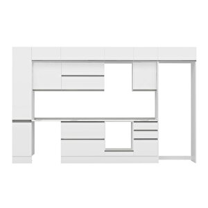 Alvinka 370x240 Cm High Gloss Mdf Mutfak Dolabı Beyaz Beyaz Mbb-e80b40s50-2