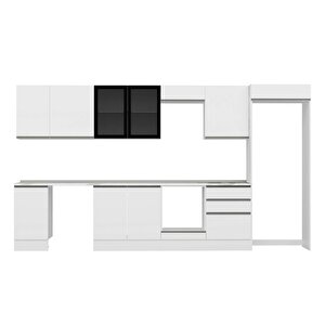 Alvinka 385x222 Cm High Gloss Mdf Mutfak Dolabı Beyaz Beyaz Mb-e80s45s60-3